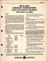 Service Memo for Aircraft Generators Quick-Attach-Setach Conversion - Type 2CM75 and 2CM82