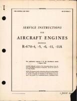Service Instructions for Aircraft Engines R-670-4, R-670-5, R-670-6, R-670-11, and R-670-11A