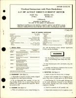 Overhaul Instructions with Parts Breakdown for Direct-Current Motor 0.15 HP 26 Volt