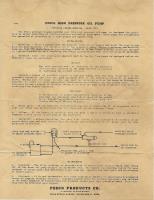 Instructions for Pesco High Pressure Oil Pump