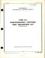 Overhaul Instructions for Type P-1 Photographic Copying and Enlarging Kit