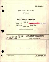 Overhaul for Direct Current Generator - Types 30E20-1-A, 30E20-5-A, 30E20-5-B, 30E20-19-A, and 30E20-33-B 