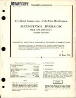 Overhaul Instructions with Parts Breakdown for Hydraulic Accumulator - Part 1356-512471