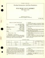 Overhaul Instructions with Parts Breakdown for Fuel Relief Valve Assembly Part No. 32-1002 