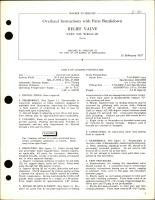 Overhaul Instructions with Parts Breakdown for Relief Valve Part No. WR105-4D