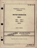 Overhaul Manual for Motor Generator - Models F147, F147-1, F147-2, F147-3 and F147-6