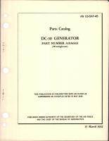 Parts Catalog for DC-30 Generator - Part A19A6161