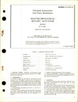 Overhaul Instructions with Parts Breakdown for Electro-Mechanical Rotary Actuator Model R-1174M1