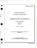 Overhaul Instructions for Temperature Controller - Parts 588531-3 and 588531-5