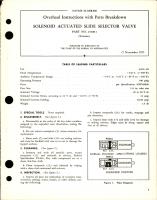 Overhaul Instructions with Parts for Solenoid Actuated Slide Selector Valve - Part 25308-1