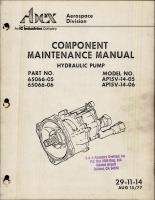 Maintenance Manual for Hydraulic Pump - Parts 65066-05 and 65066-06