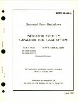 Illustrated Parts Breakdown for Indicator Assembly capacitor Fuel Gage System, Part  No. 393008