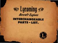 Interchangeable Parts List for Lycoming Opposed Piston Type Engine