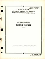 Operation, Service, and Overhaul Instructions with Parts Catalog for Fractional Horsepower Electric Motors