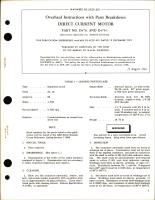 Overhaul Instructions with Parts Breakdown for Direct Current Motor - Part D479 and D479-1 