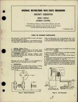 Overhaul Instructions with Parts Breakdown for Aircraft Generator - Model 2CM75E1 