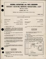 Overhaul Instructions with Parts for Rotating Warning Navigational Light - Part G-6965-6 