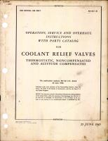 Operation, Service and Overhaul Instructions with Parts Catalog for Coolant Relief Valves