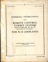 Overhaul Instructions for Remote Controlled Turret Systems for B-29 Aircraft