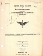Service Tool Catalog for Rolls-Royce Engines Manufactured by Packard
