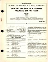 Overhaul Instructions with Parts Breakdown for Two and One-Half Inch Diameter Pneumatic Shutoff Valve - Part 105676 