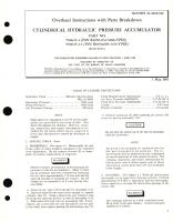 Overhaul Instructions with Parts Breakdown for Cylindrical Hydraulic Pressure Accumulator Part No. 550645 