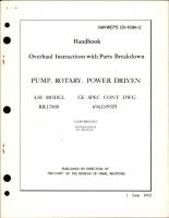 Overhaul Instructions with Parts for Power Driven Rotary Pump - Model RR17800,