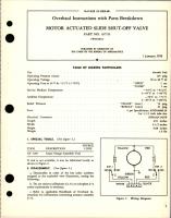Overhaul Instructions with Parts for Motor Actuated Slide Shut Off Valve - Part 107755