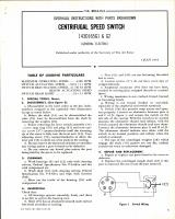 Overhaul Instructions with Parts Breakdown for Centrifugal Speed Switch 143D165G1 and G2