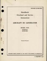 Overhaul and Service Instructions for DC Generator - Models 2CM70C5 and 2CM70D2