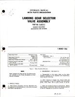 Overhaul Manual with Parts Breakdown for Landing Gear Selector Valve Assembly - Part S-6025-2