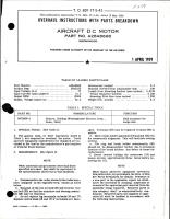 Overhaul Instructions with Parts Breakdown for DC Motor - Part A28A8668