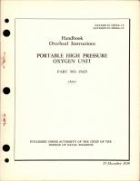 Overhaul Instructions for Portable High Pressure Oxygen Unit - Part 15425 