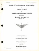 Overhaul Instructions with Parts Catalog for Turbine Driven Superchargers