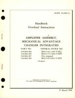 Overhaul Instructions for Amplifier Assembly, Mechanical Advantage Changer Integrated Part No. 5441064 