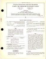 Overhaul Instructions with Parts Breakdown for Cabin Air Pressure Outflow Valve - Part 102194 - Model OV2-17-1 