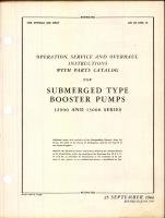 Operation, Service, & Overhaul Inst w/ Parts Catalog for Submerged Type Booster Pumps
