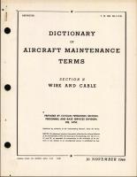 Dictionary of Aircraft Maintenance Terms; Section N for Wire and Cable