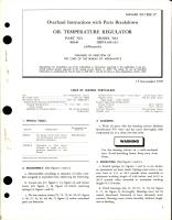 Overhaul Instructions with Parts Breakdown for Oil Temperature Regulator - Part 88340 - Model ORPA100-16-1