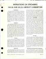Instructions on Stromberg NA-S2 and NA-S3 Aircraft Carburetors