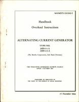Overhaul Instructions for Alternating Current Generator - Type 28B54-1-A and 28B54-9-A