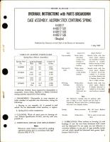 Overhaul Instructions with Parts Breakdown for Cage Assembly, Aileron Stick Centering Spring 