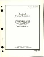 Overhaul Instructions for Hydraulic Lock Valve Assembly - Part 27700