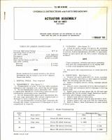 Instructions w Parts Breakdown for Actuator Assembly Part 108372