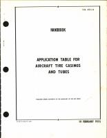 Application Table for Aircraft Tire Casings and Tubes