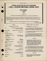 Overhaul Instructions with Parts Breakdown for 4-Way, 3-Position Directional Control Valve - Part 70378 