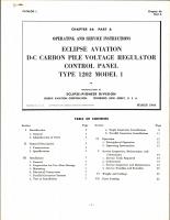 Operating and Service Instructions for D-C Carbon Pile Voltage Regulator Control Panel Type 1202 Model 1