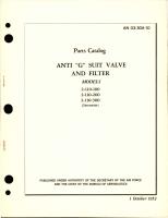 Parts Catalog for Anti G Suit Valve and Filter - Models 2-110-100, 2-110-200, and 2-110-300