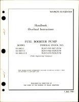 Overhaul Instructions for Fuel Booster Pump - Models 64-1063-1, 64-1063-11, and 641063-11A