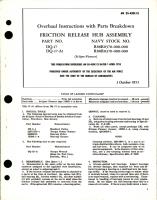 Overhaul Instructions with Parts for Friction Release Hub Assembly - Parts DQ-17, DQ-17-A1 